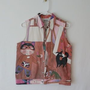 Chicos 1 Vest Novelty Print Size Medium